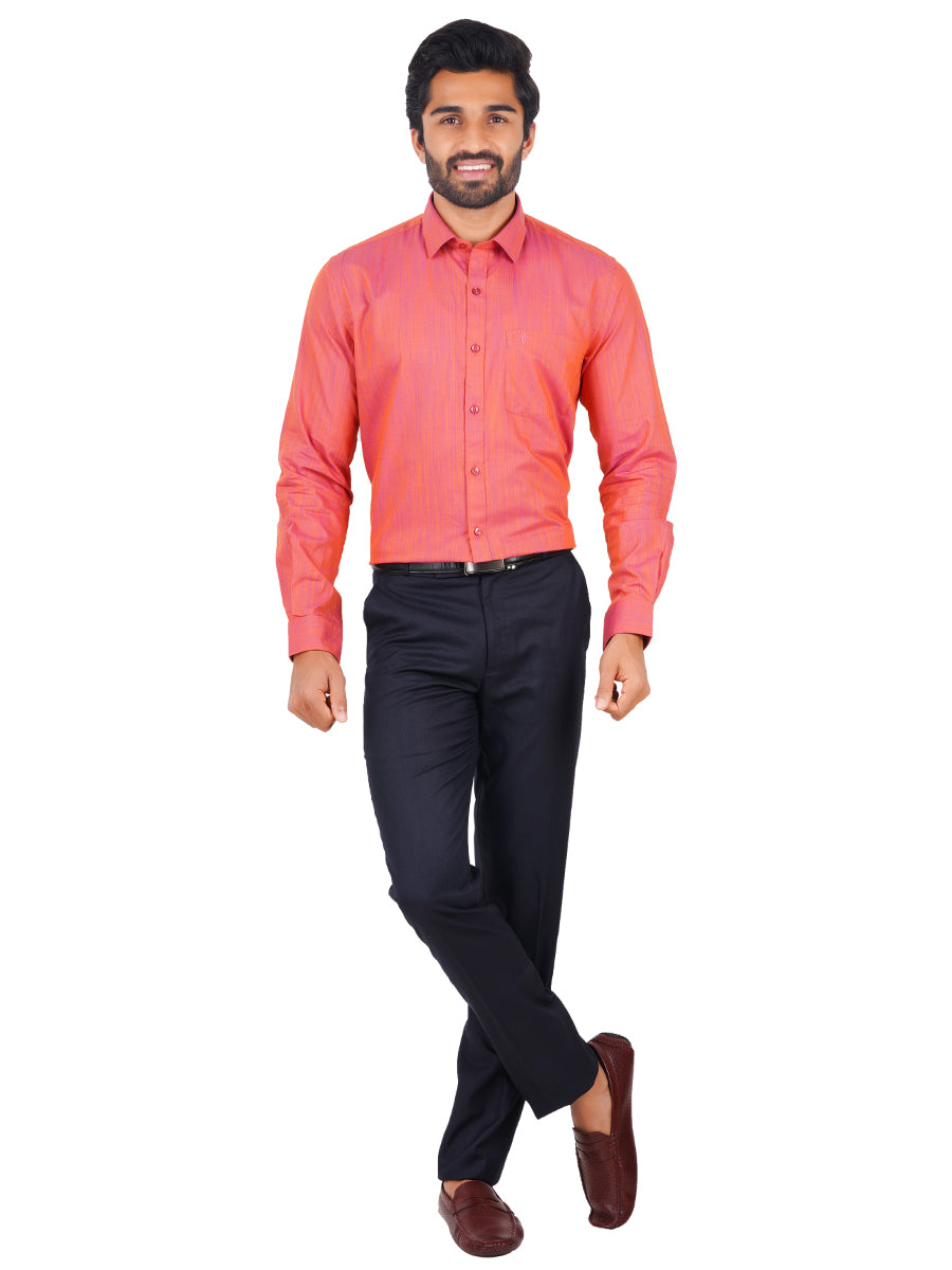 Mens Formal Shirt Full Sleeves Pale Violet Red T32 TH10-Full view