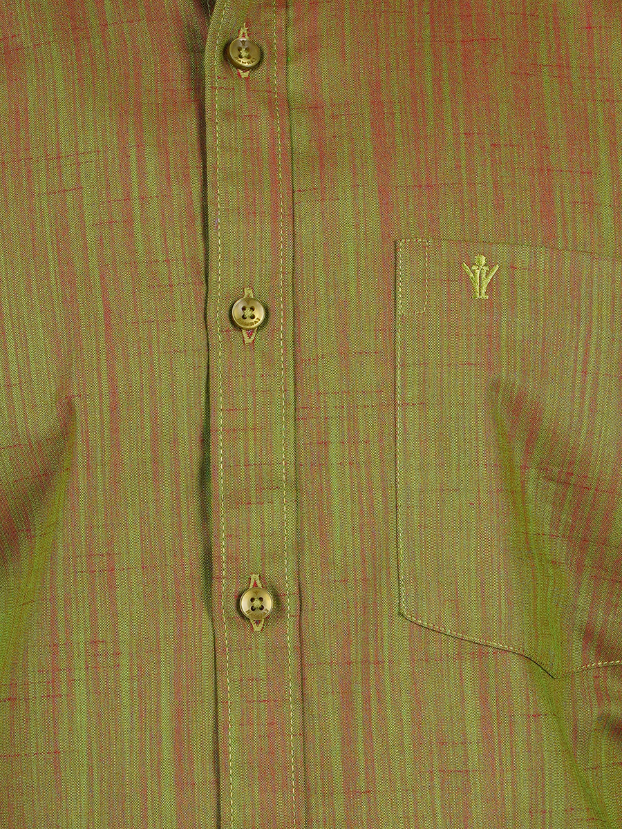 Mens Cotton Formal Shirt Full Sleeves Green T32 TH8-Zoom view