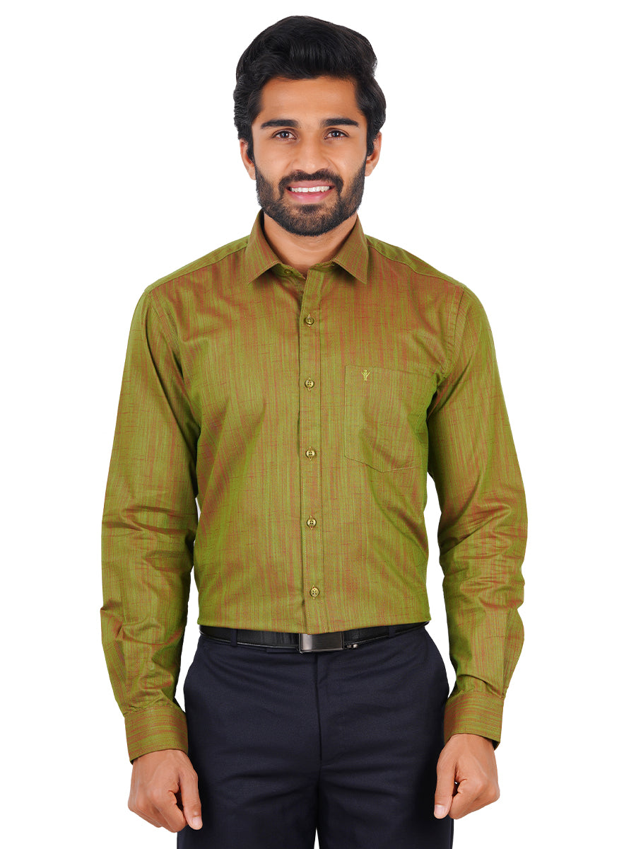 Mens Cotton Formal Shirt Full Sleeves Green T32 TH8