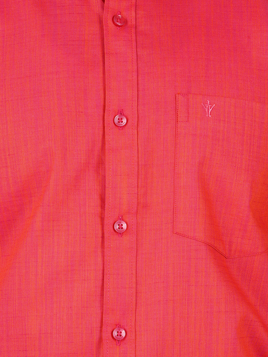 Mens Cotton Formal Shirt Full Sleeves Red T32 TH4-Zoom view