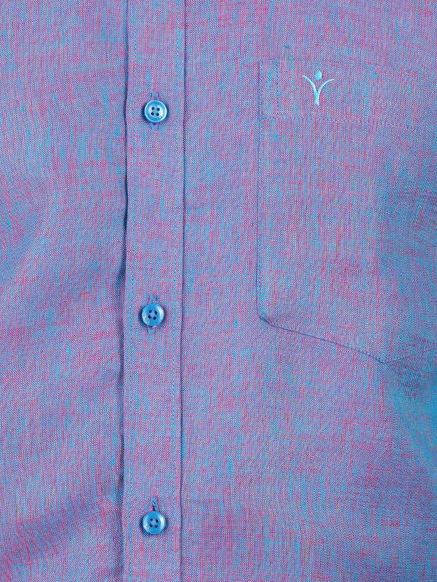 Mens Pure Linen Full Sleeves Shirt Violet-Zoom view
