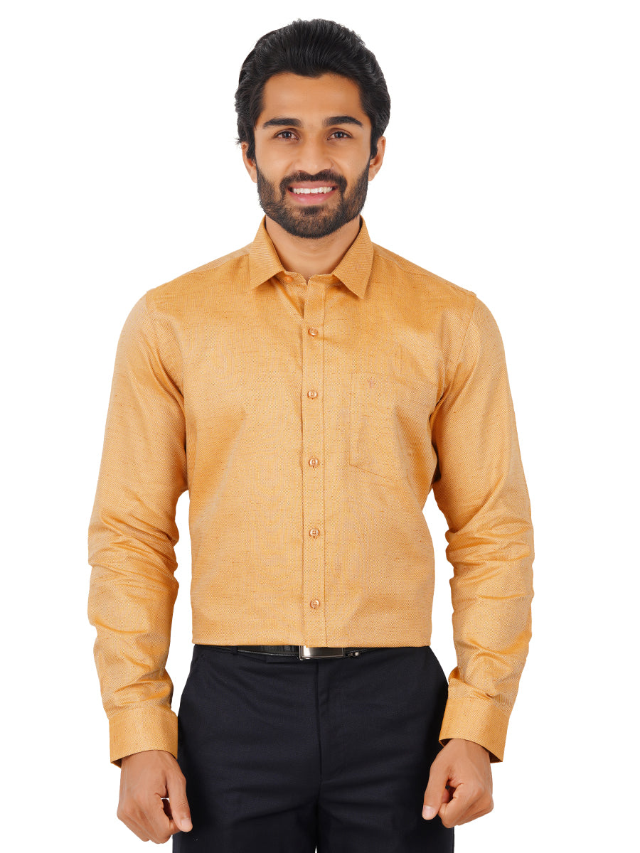 Mens Formal Shirt Full Sleeves Light Orange T18 CY1