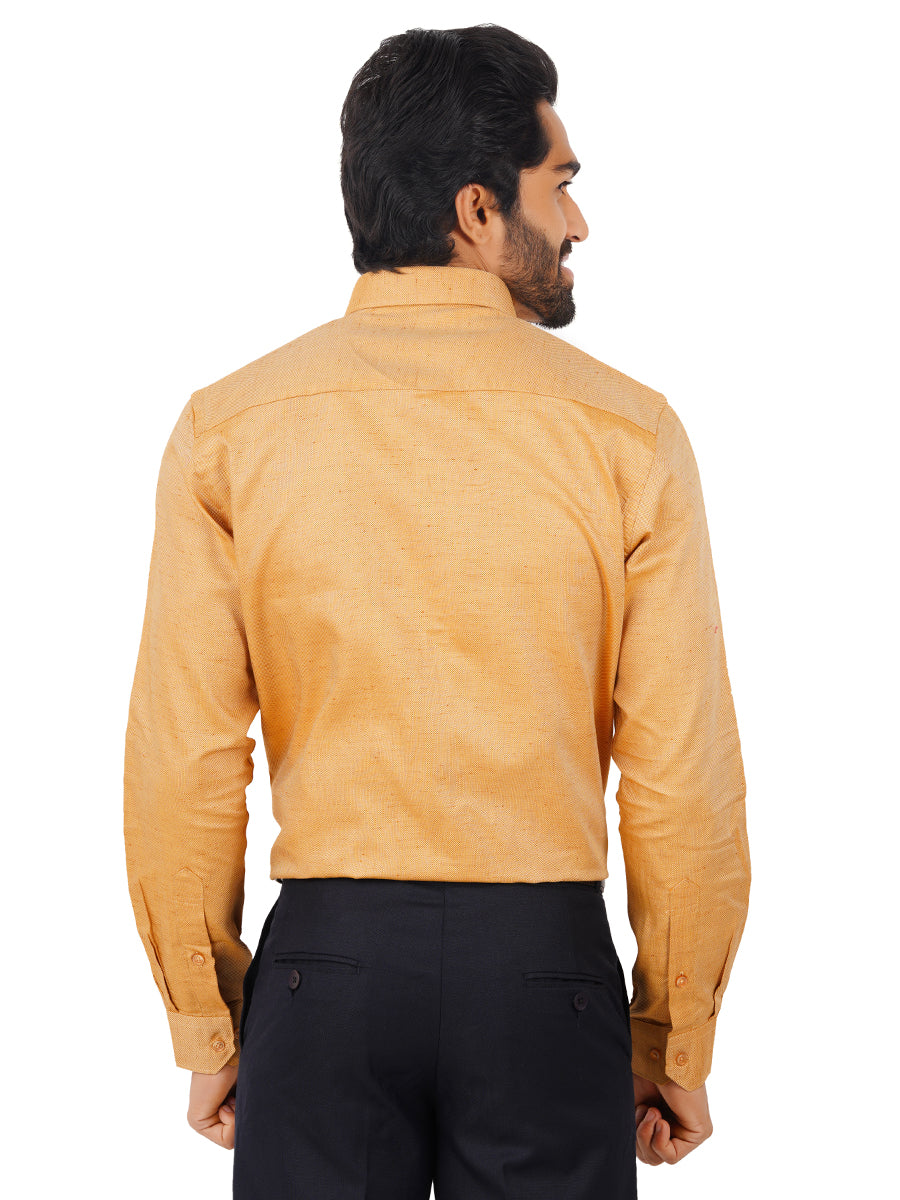 Mens Formal Shirt Full Sleeves Light Orange T18 CY1-Back view