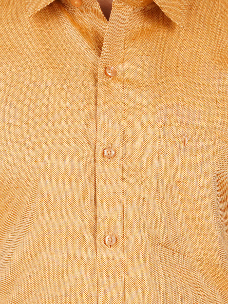 Mens Formal Shirt Full Sleeves Light Orange T18 CY1-Zoom view
