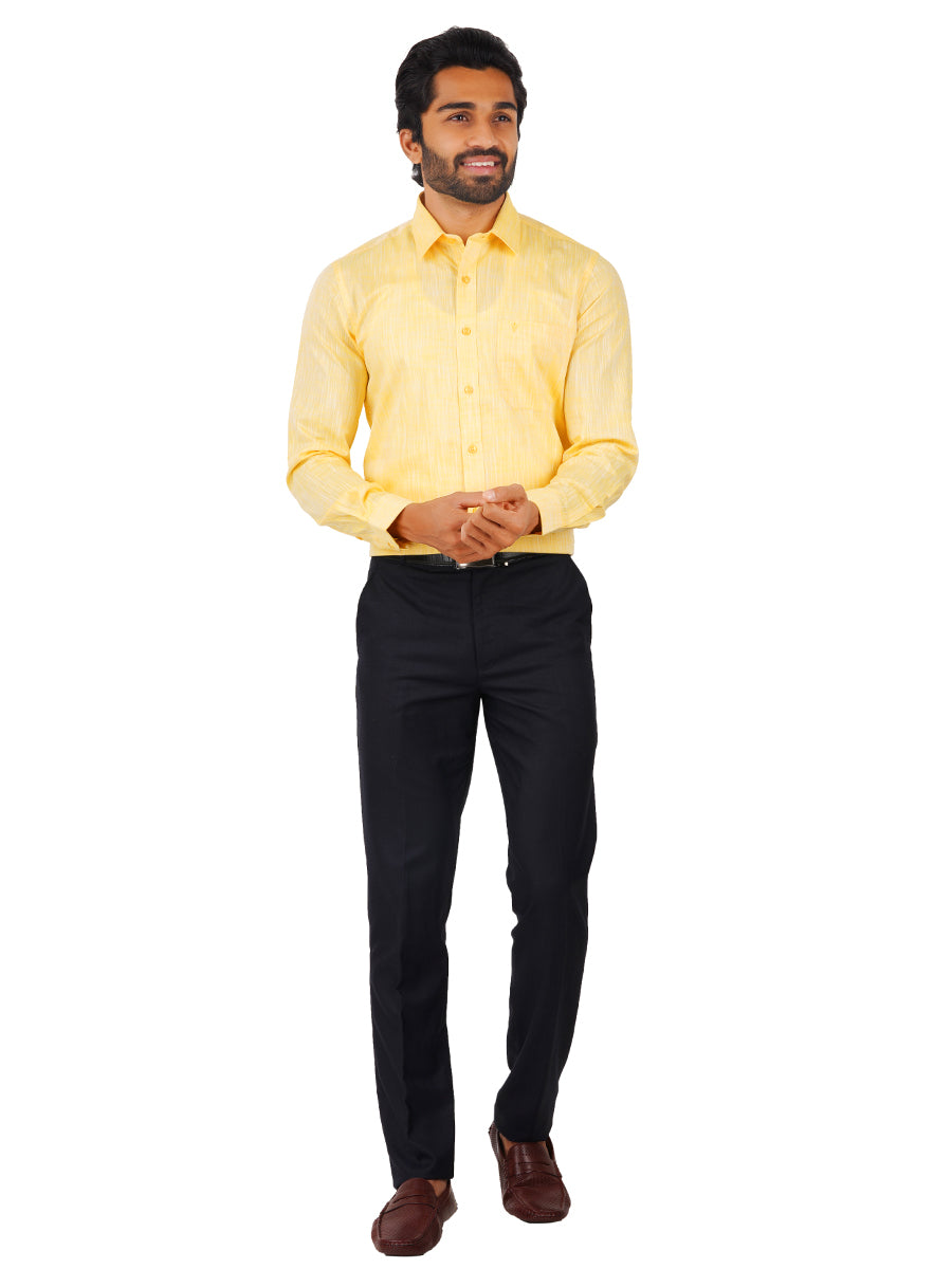 Mens Formal Shirt Full Sleeves Yellow CL2 GT14-Full view