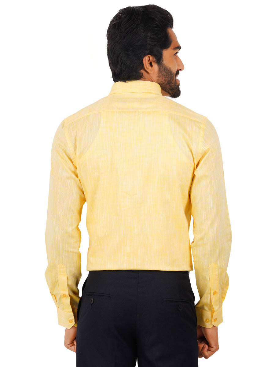 Mens Formal Shirt Full Sleeves Yellow CL2 GT14-Back view