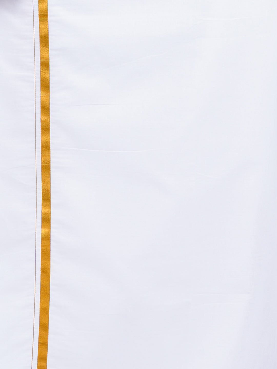 Mens Cotton Full Sleeves Shirt with 1/2'' Gold Jari Dhoti Combo-Bottom view