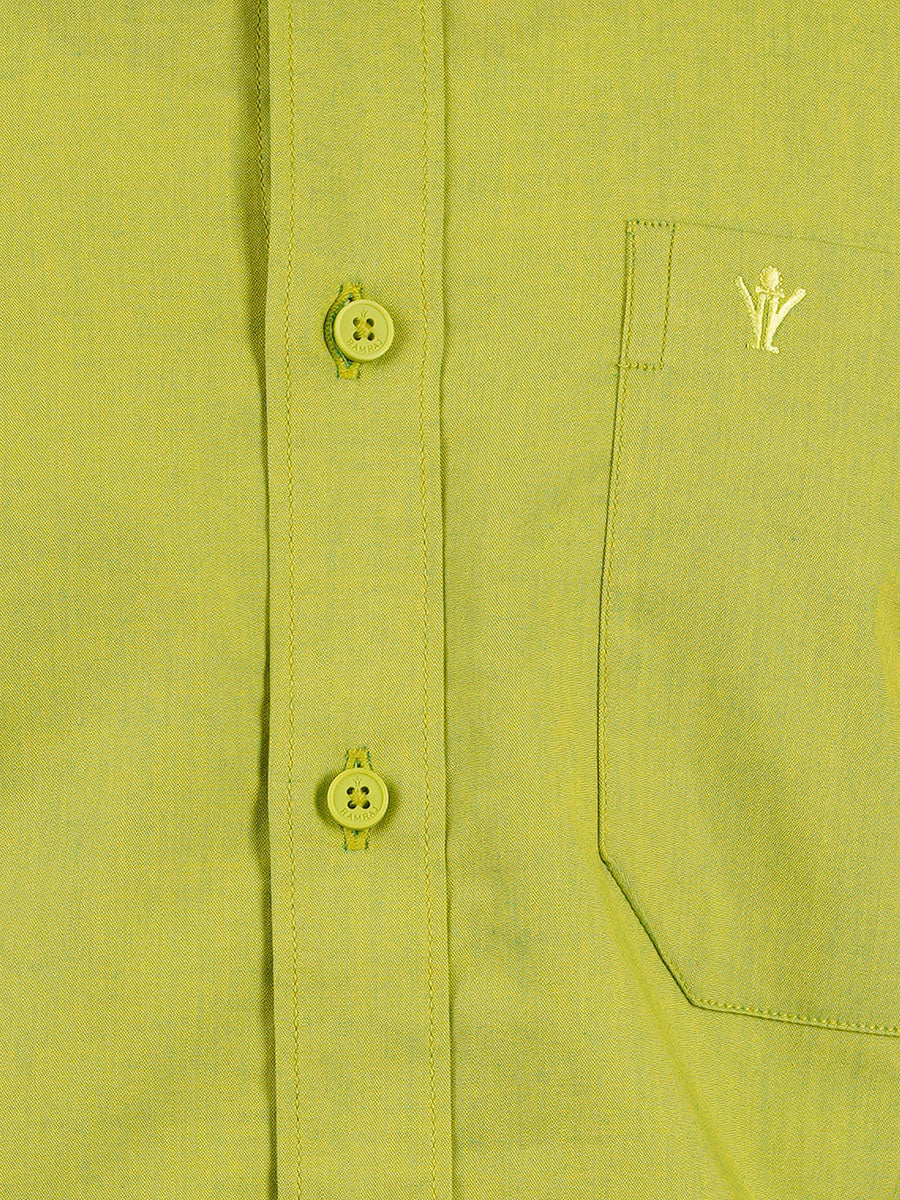 Mens Premium Cotton Formal Shirt Half Sleeves Green MH G112-Zoom view
