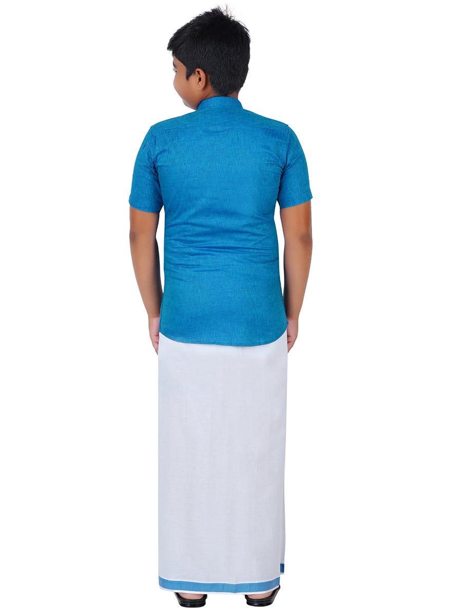 Boys Matching Dhoti & Shirt Combo C37 -  Ramraj Cotton-Back view