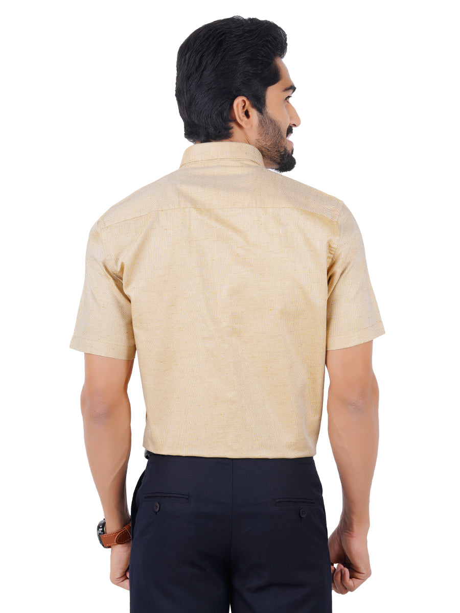 Mens Formal Shirt Half Sleeves Pale Orange T18 CY7-Back view