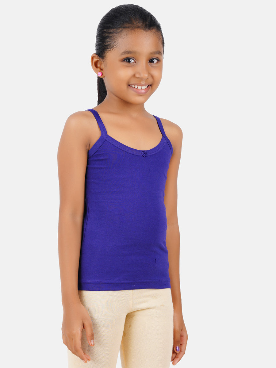 Girl's Combed Cotton Camisole (2 PCs Pack)-Side view
