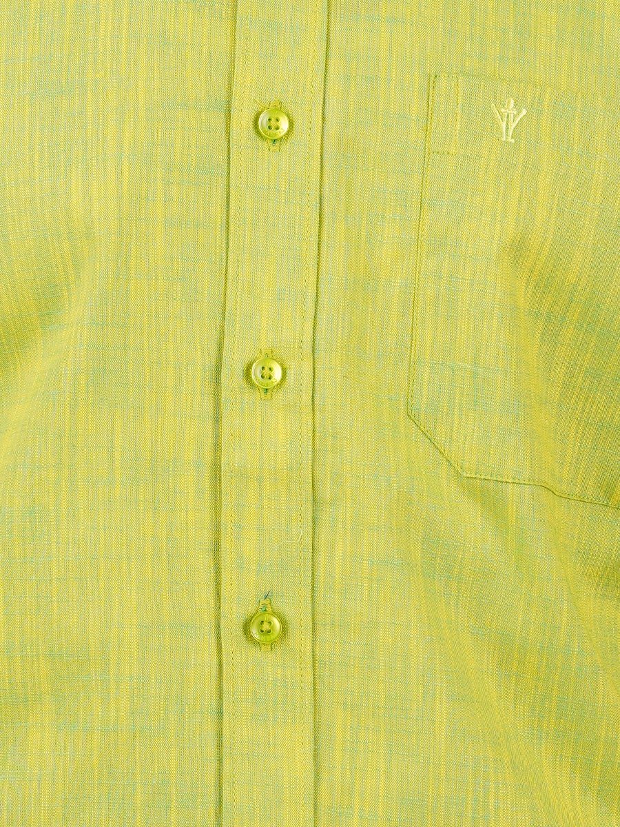 Mens Formal Shirt Full Sleeves Plus Size Yellowish Green CL2 GT2-Zoom view