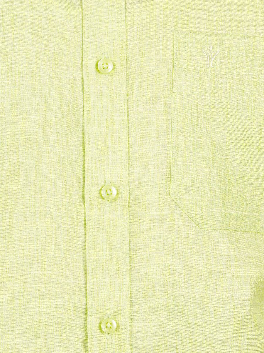 Mens Cotton Blended Formal Shirt Half Sleeves Light Green T12 CK1-Zoomview