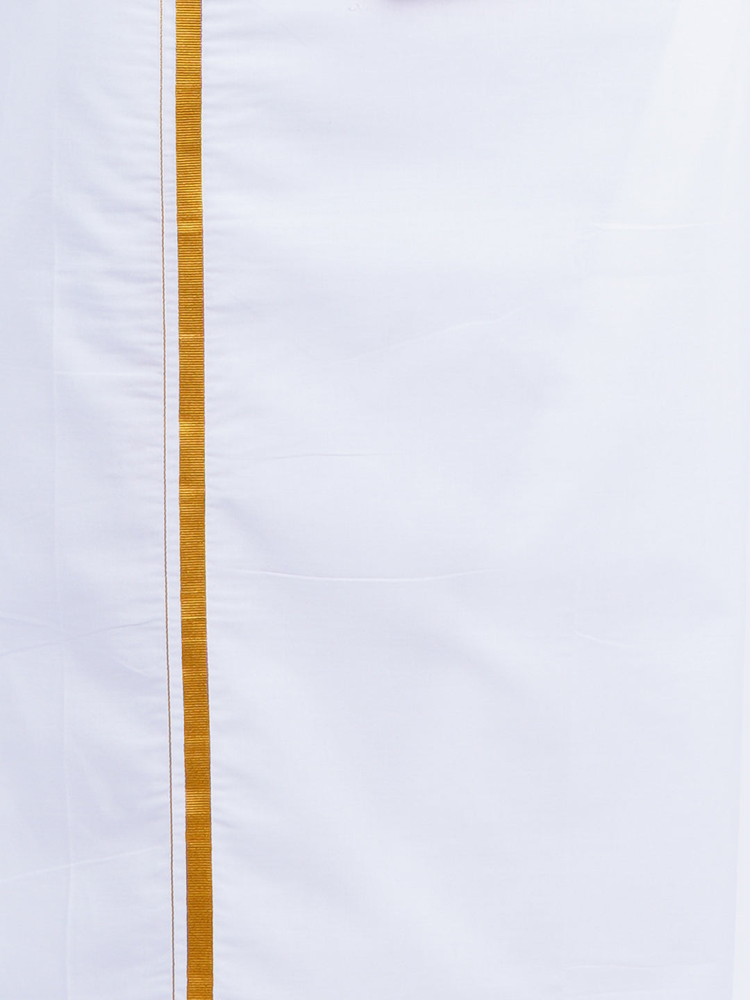Mens Cotton Half Sleeves Shirt with 1/2'' Gold Jari Dhoti Combo-Bottom view