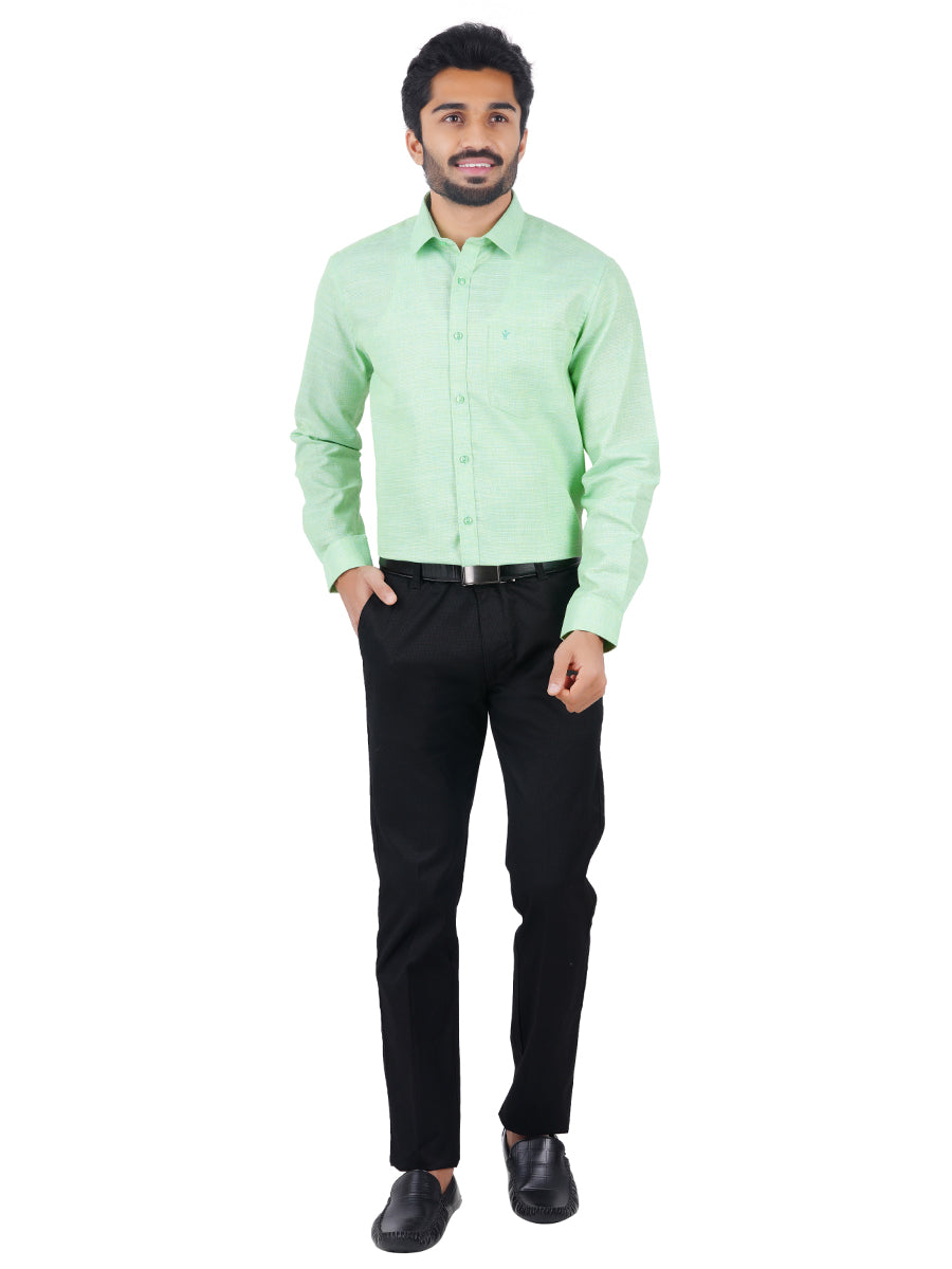 Mens Formal Shirt Full Sleeves Plus Size Pista Green T25 TA3-Full view