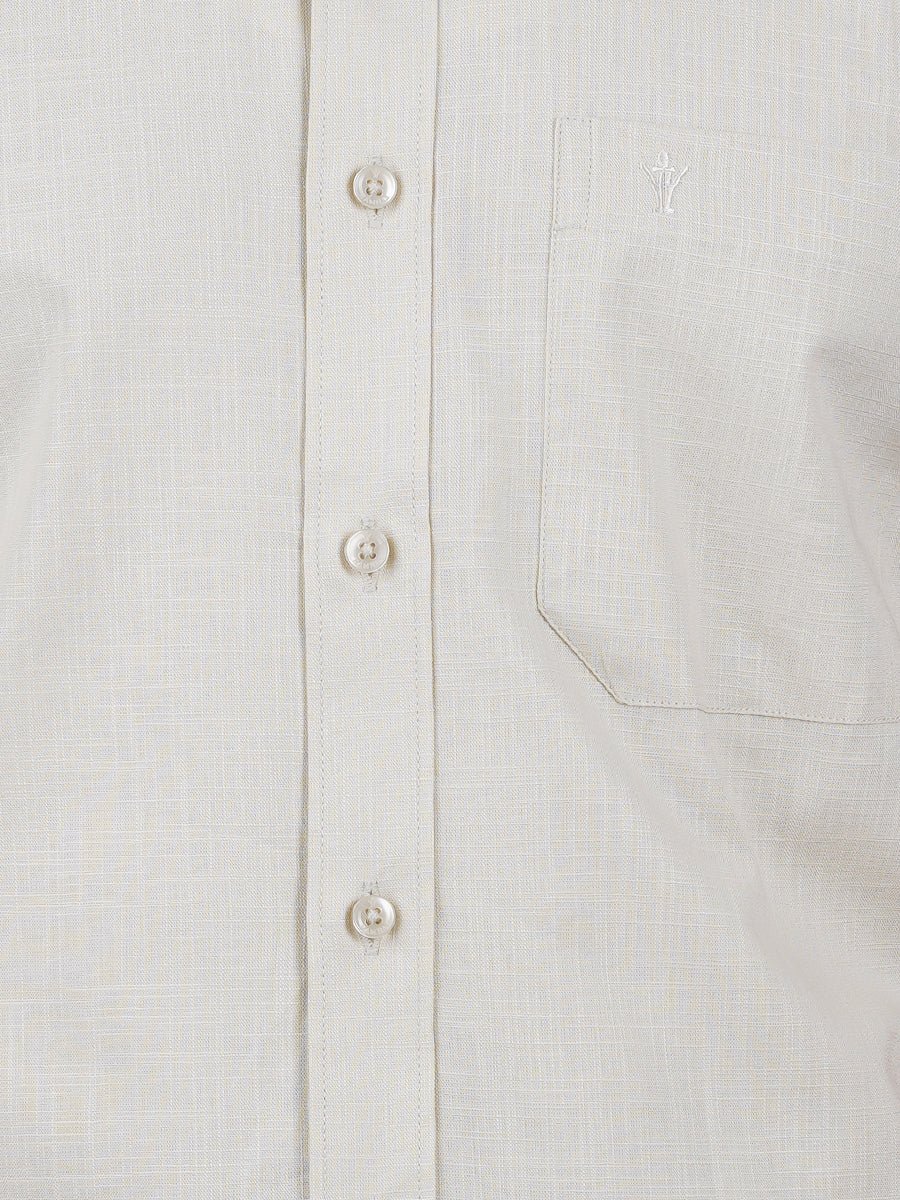 Mens Formal Shirt Half Sleeves Cream CL2 GT15-Zoom view
