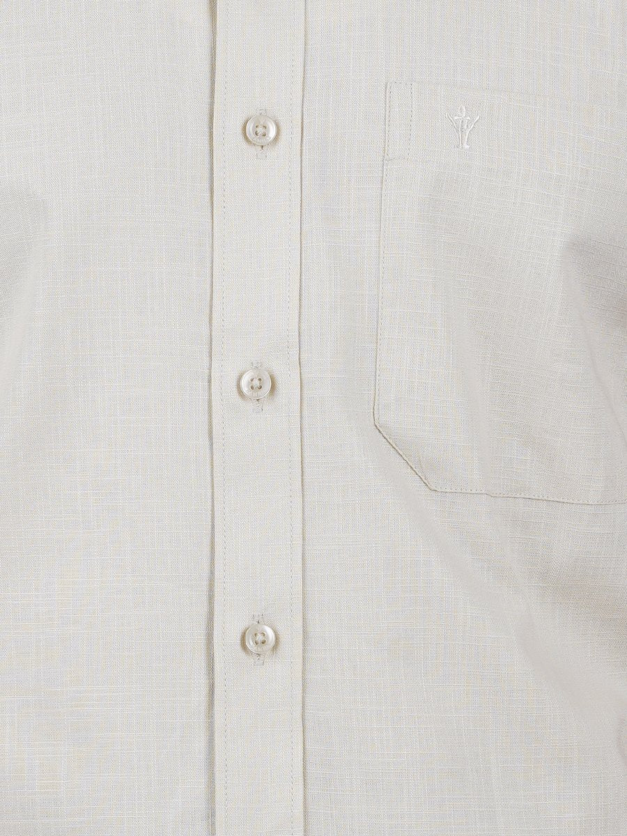 Mens Formal Shirt Half Sleeves Plus Size Cream CL2 GT15-Zoom view