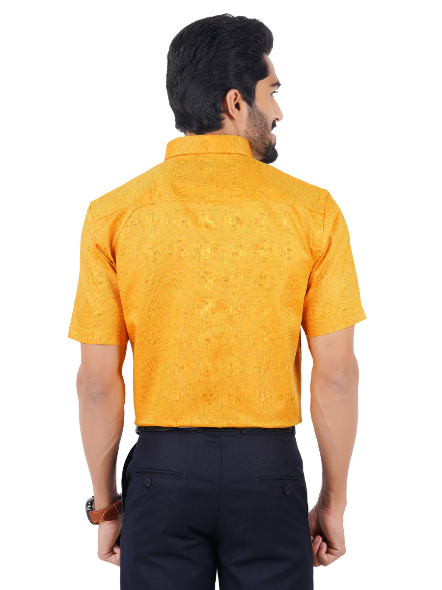Mens Formal Shirt Half Sleeves Bright Orange T18 CY2-Back view