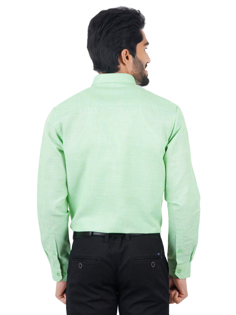 Mens Formal Shirt Full Sleeves Plus Size Pista Green T25 TA3-Back view