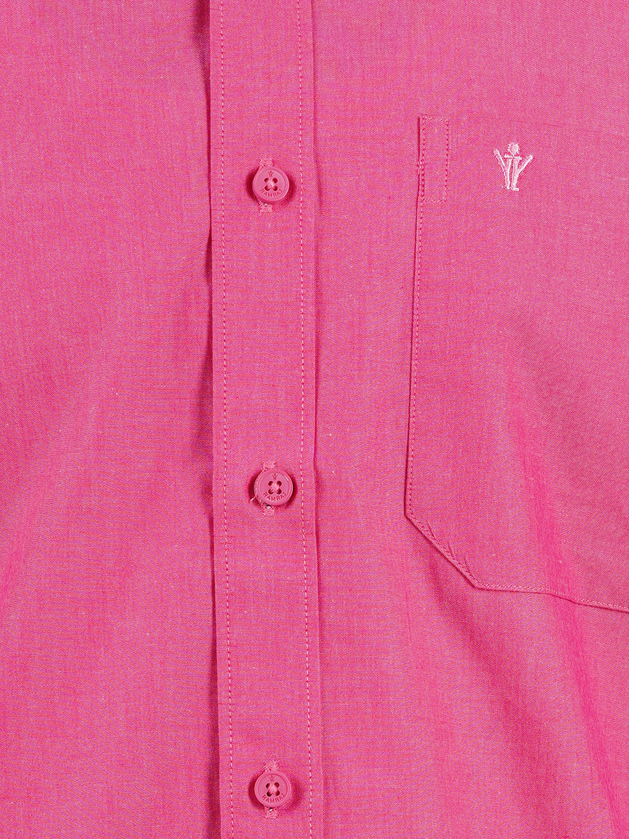Mens Fancy Border Dhoti & Shirt Set Half Sleeves Pink G110-Zoom view