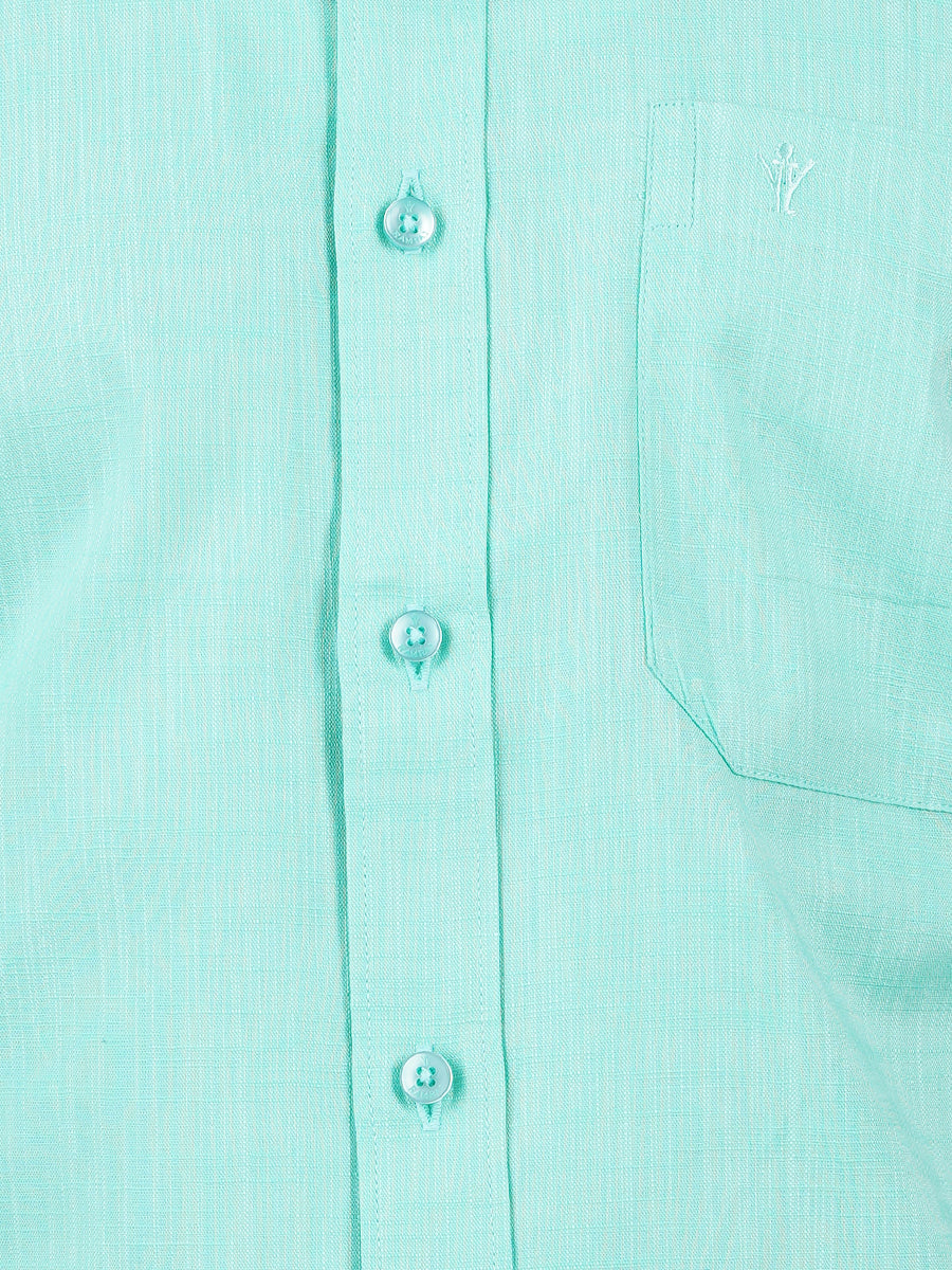 Mens Formal Shirt Half Sleeves Vivid Cyan CL2 GT6-Zoom view