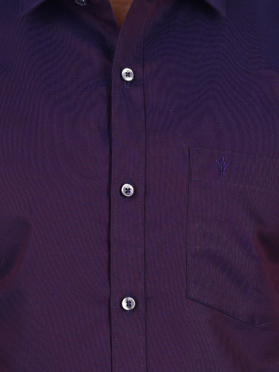 Premium Cotton Shirt Half Sleeves Dark Purple EL GP16-Zoom view