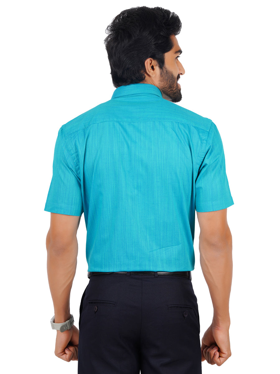 Men Cotton Rich Shirt Blue T32 TH9