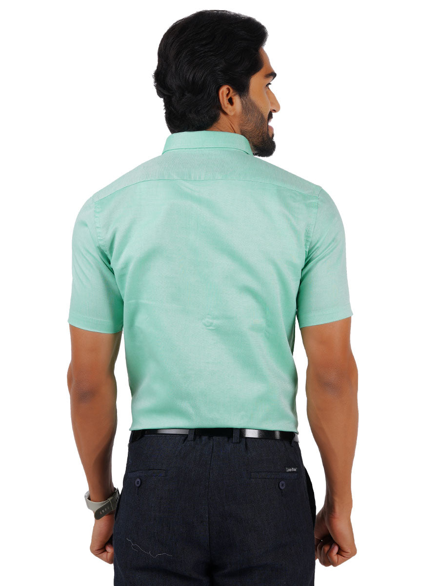 Premium Cotton Shirt Half Sleeves Pale Cyan EL GP4-Back view