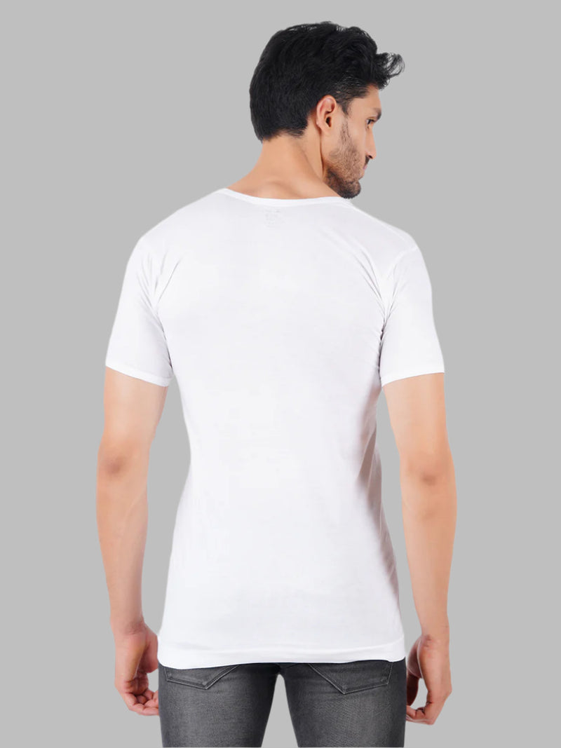 Ramraj Men Fine Cotton White Sleeve Vest RNS Rise Up(2 PCs Pack)