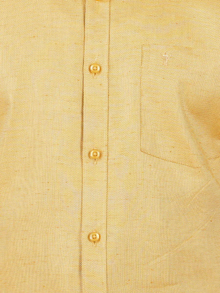 Mens Formal Shirt Half Sleeves Light Orange T18 CY6-Zoom view