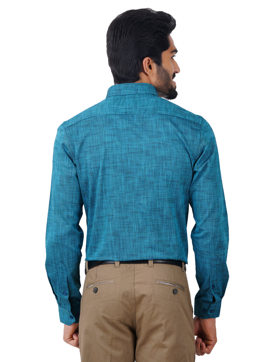Mens Formal Shirt Full Sleeves Blue CL2 GT9-Back view