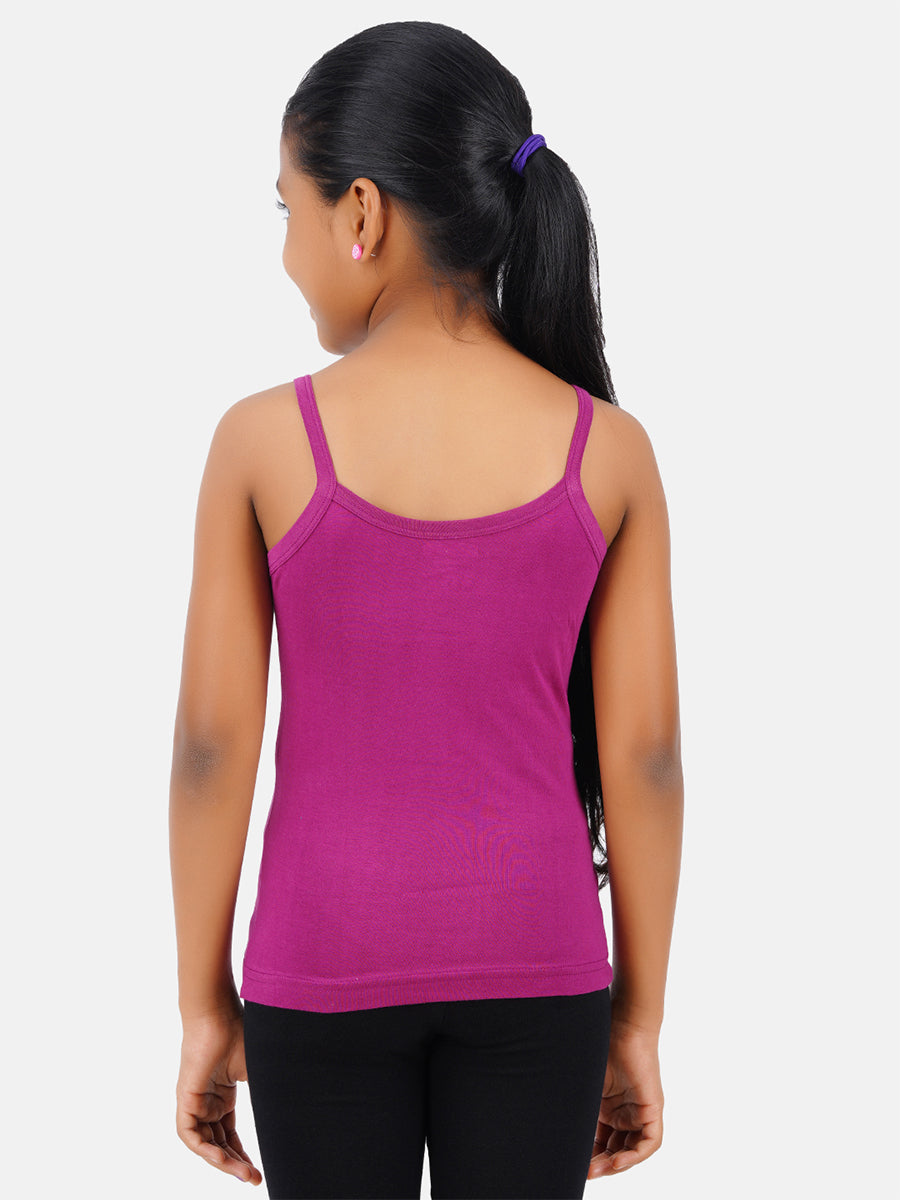 Girl's Combed Cotton Camisole (2 PCs Pack)-Back view