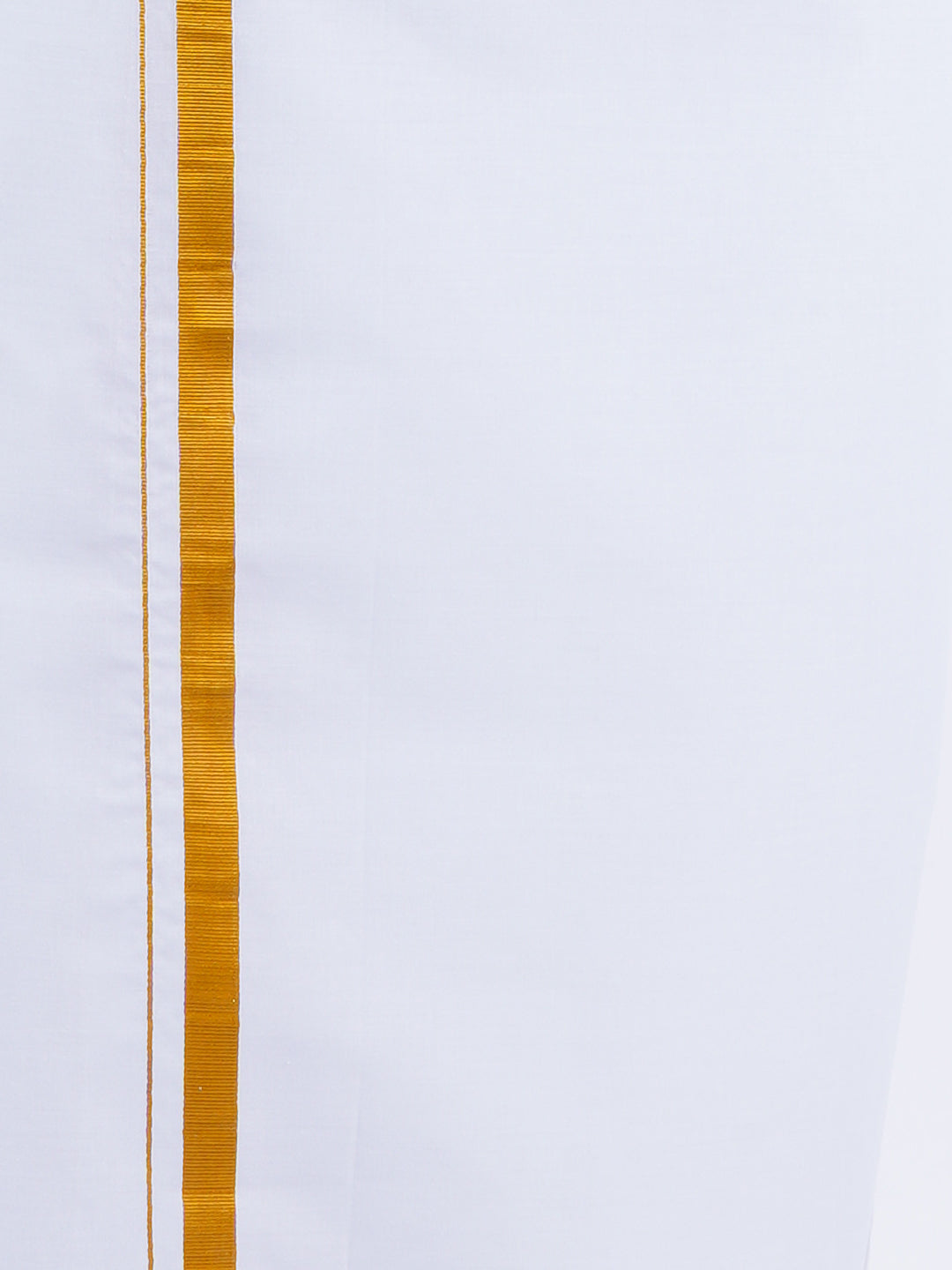 Mens Cotton Full Sleeves Shirt with 3/4'' Gold Jari Dhoti Combo-Bottom view