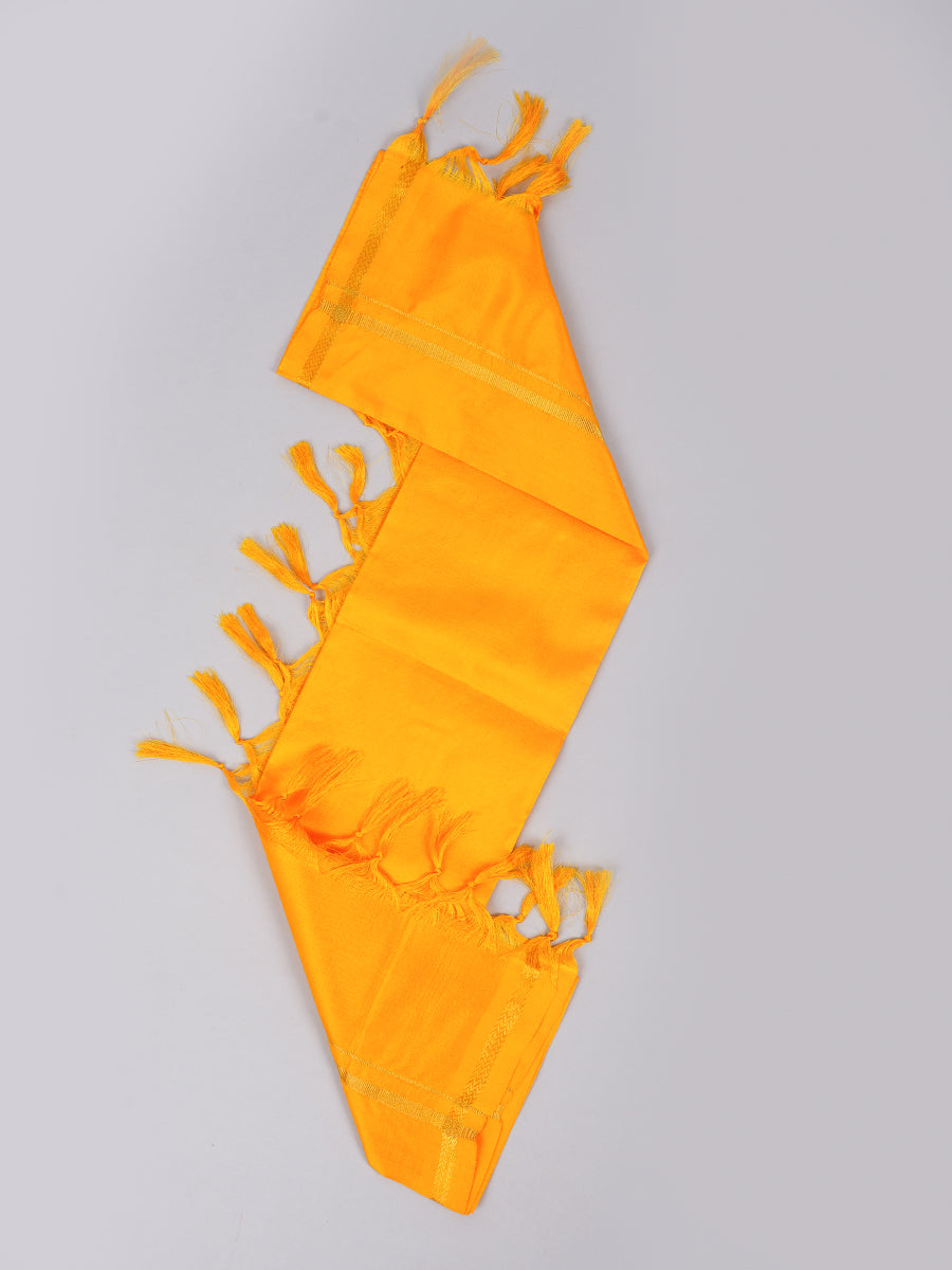 Silk Pooja Towel 4 Mulam Yellow-View one