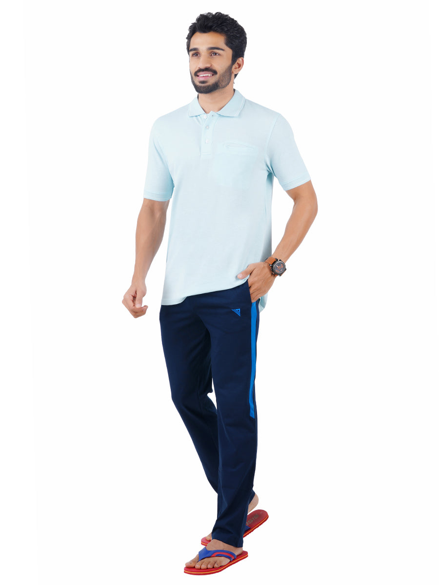 Mens Super Combed Cotton Polo T-Shirt with Smart Fit Track Pant Set-Full view