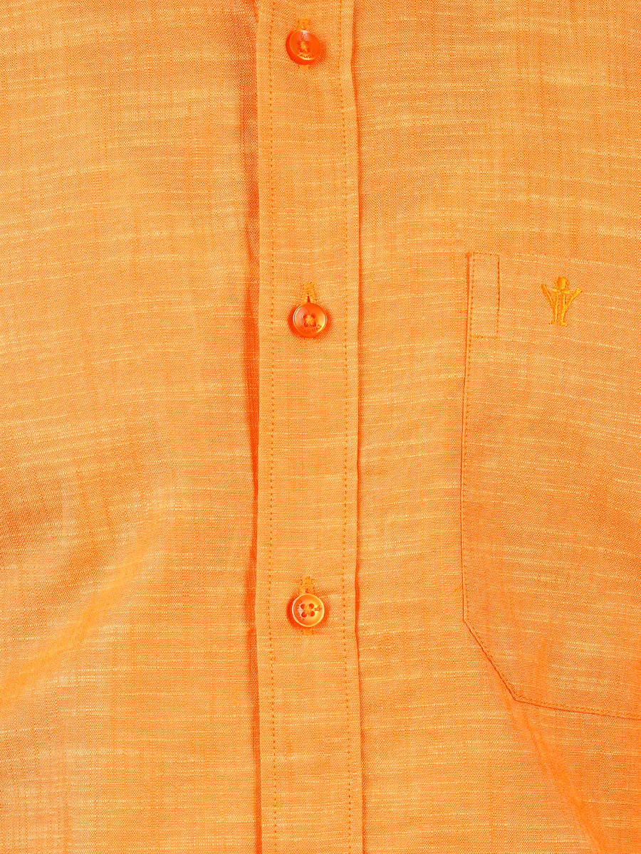 Mens Formal Shirt Half Sleeves Plus Size Orange CL2 GT7-Zoom view