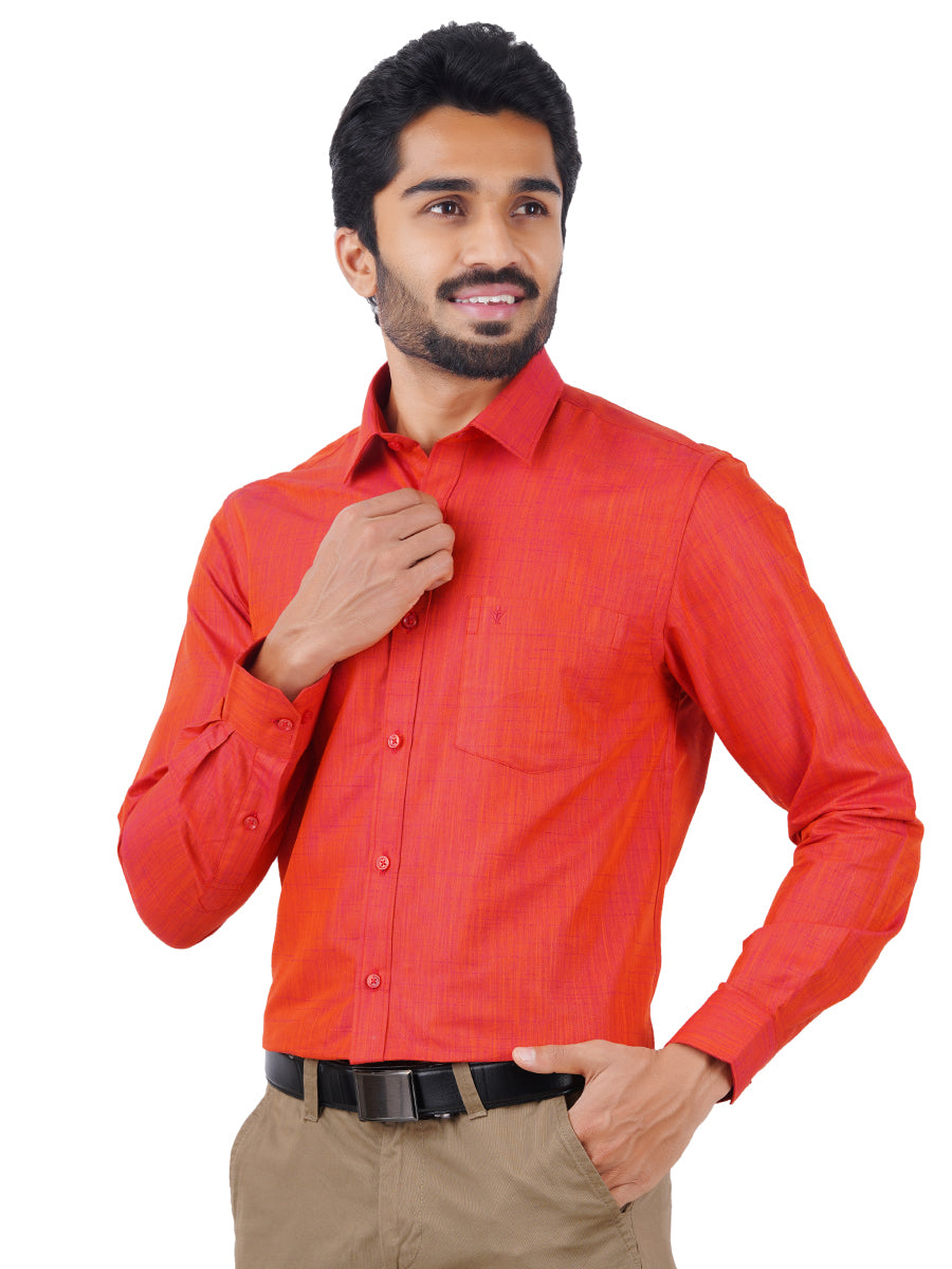 Mens Formal Shirt Full Sleeves Vivid Red T20 CR4-Side view