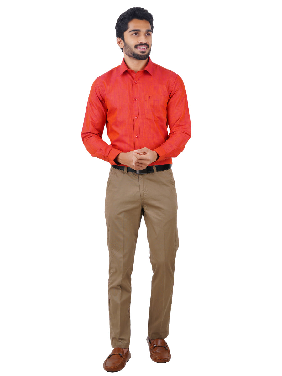 Mens Formal Shirt Full Sleeves Vivid Red T20 CR4-Full view