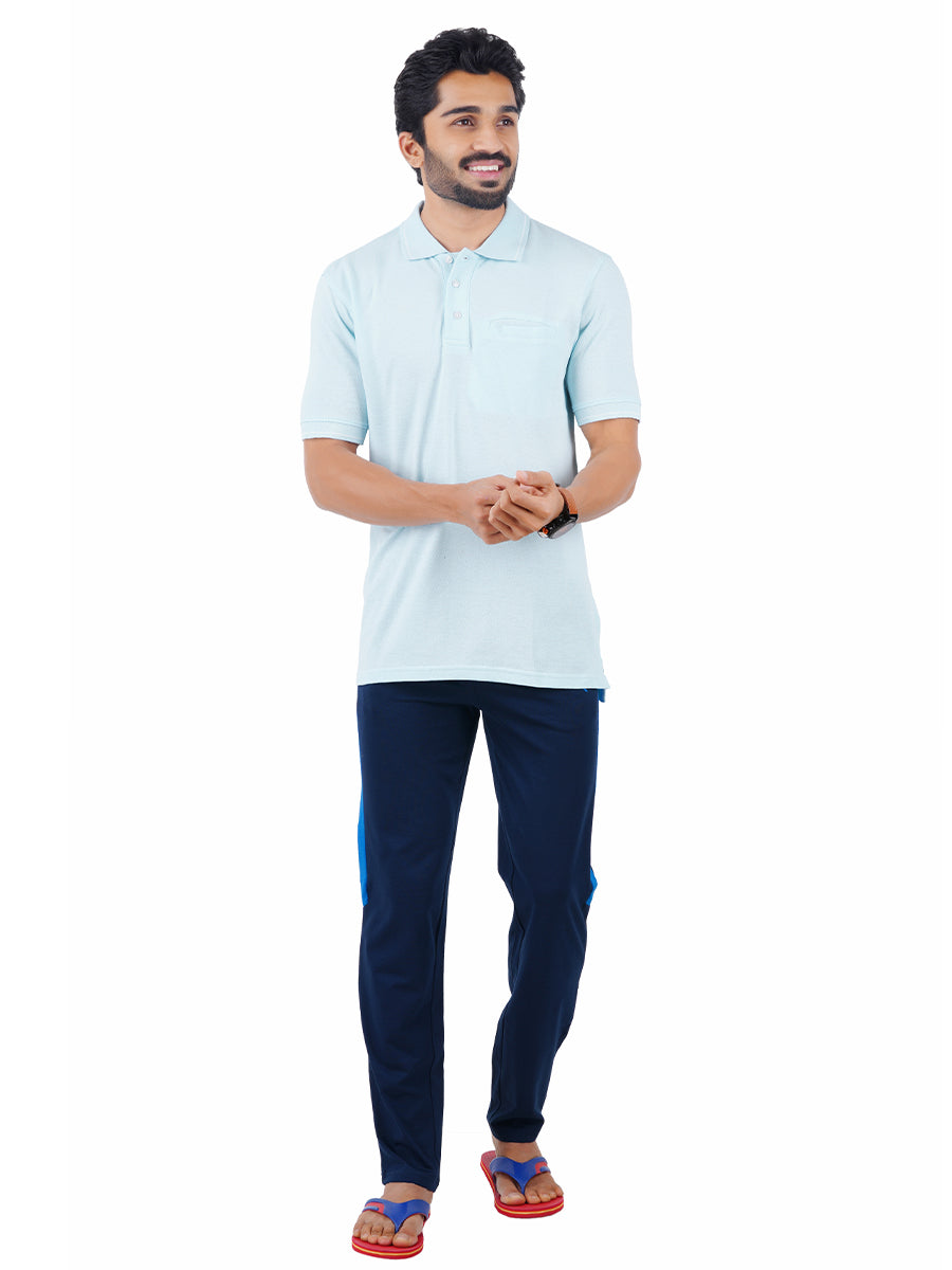 Mens Super Combed Cotton Polo T-Shirt with Smart Fit Track Pant Set