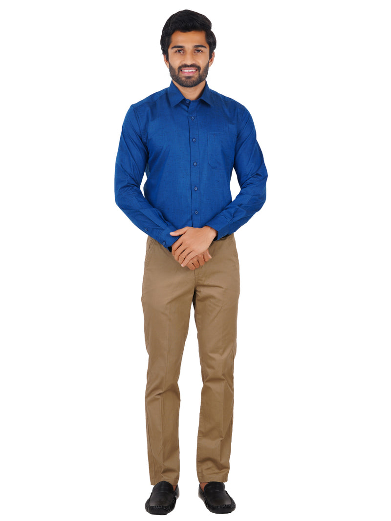 Mens Formal Shirt Full Sleeves Dark Blue T16 CO9