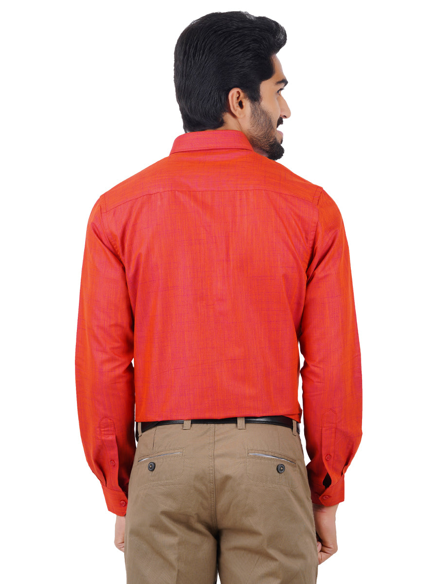 Mens Formal Shirt Full Sleeves Vivid Red T20 CR4-Back view