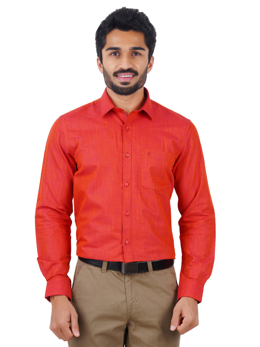 Mens Formal Shirt Full Sleeves Vivid Red T20 CR4