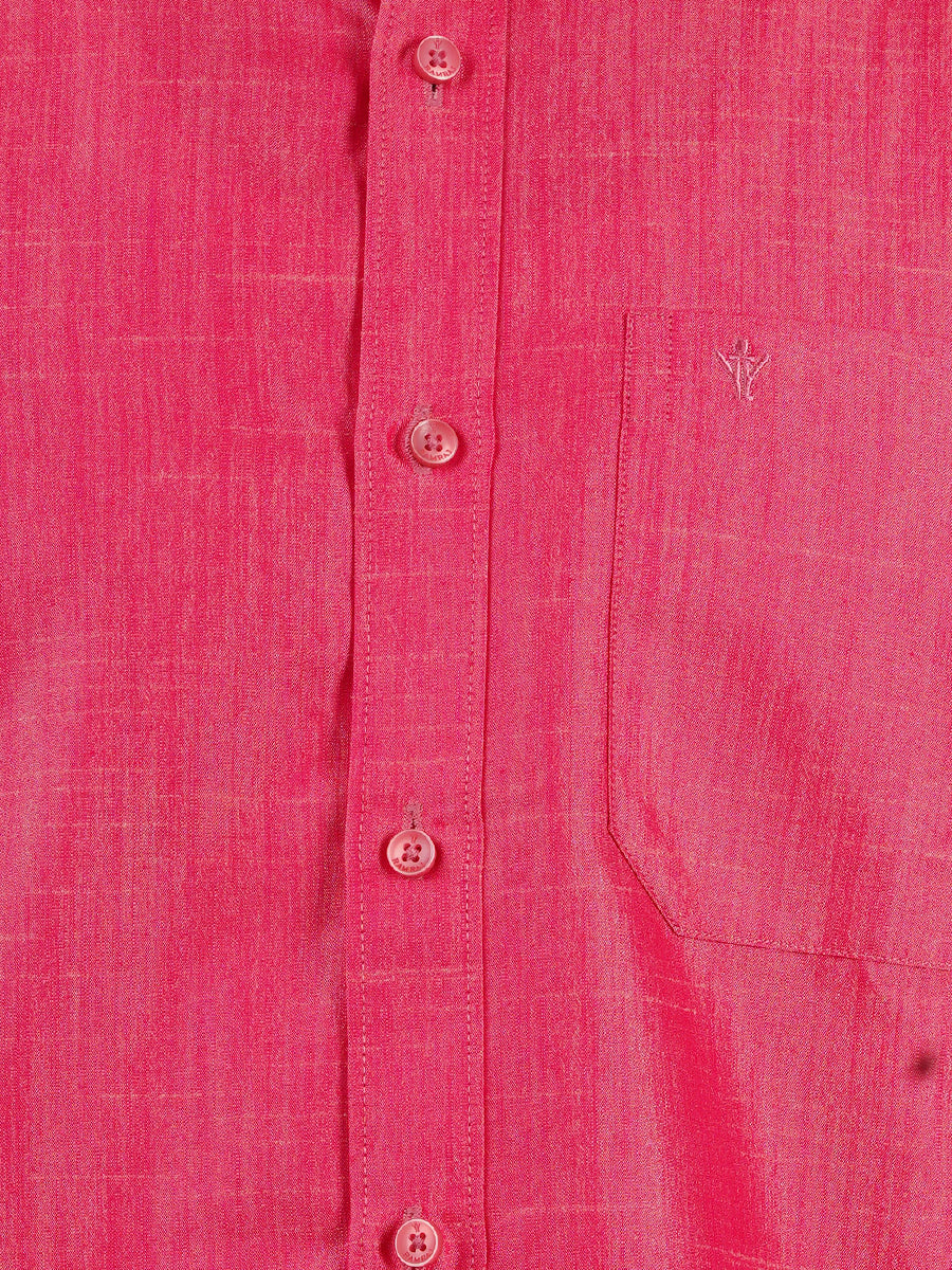 Mens Matching Jari Border Dhoti & Shirt Set Full Pink VB3-Zoom view