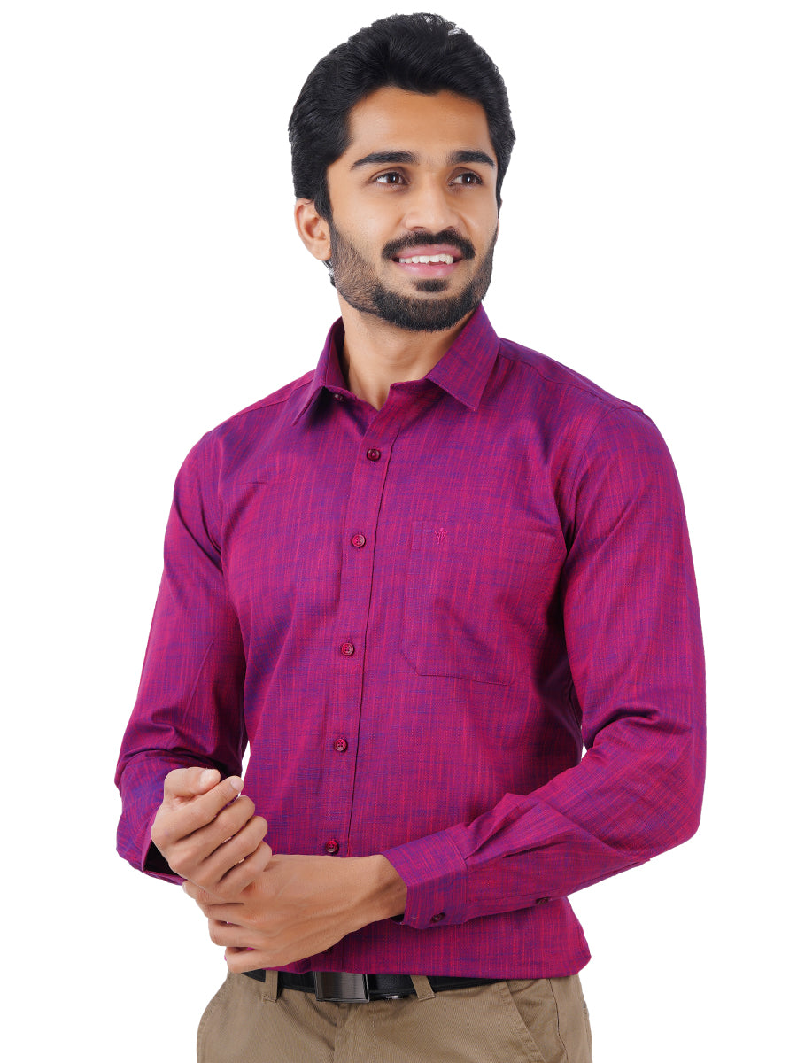 Mens Formal Shirt Full Sleeves Purple CL2 GT4-Front view