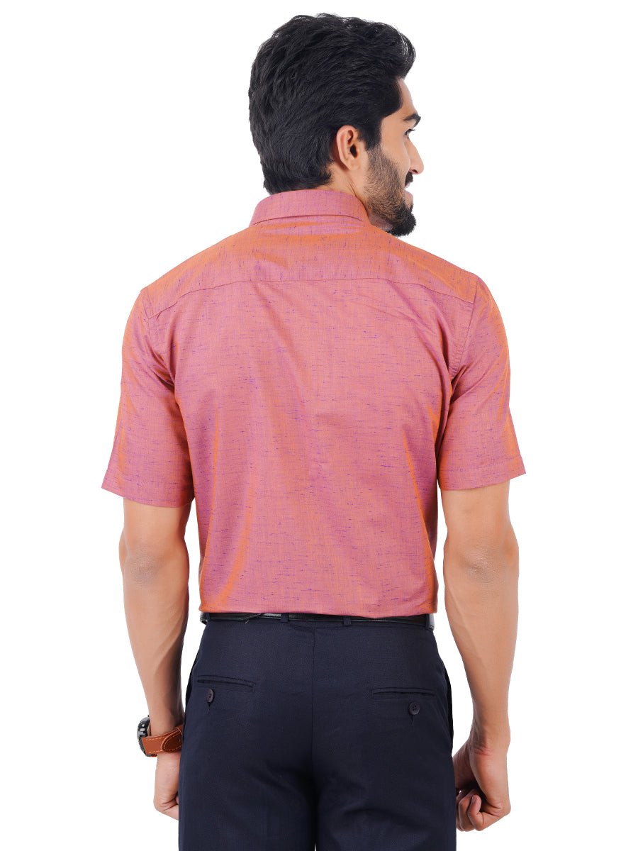 Mens Formal Shirt Half Sleeves Light Pink T16 CO2