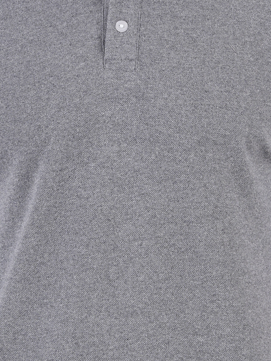Men's Grey Melange Cotton Blend Half Sleeves Polo T-Shirt-oom view