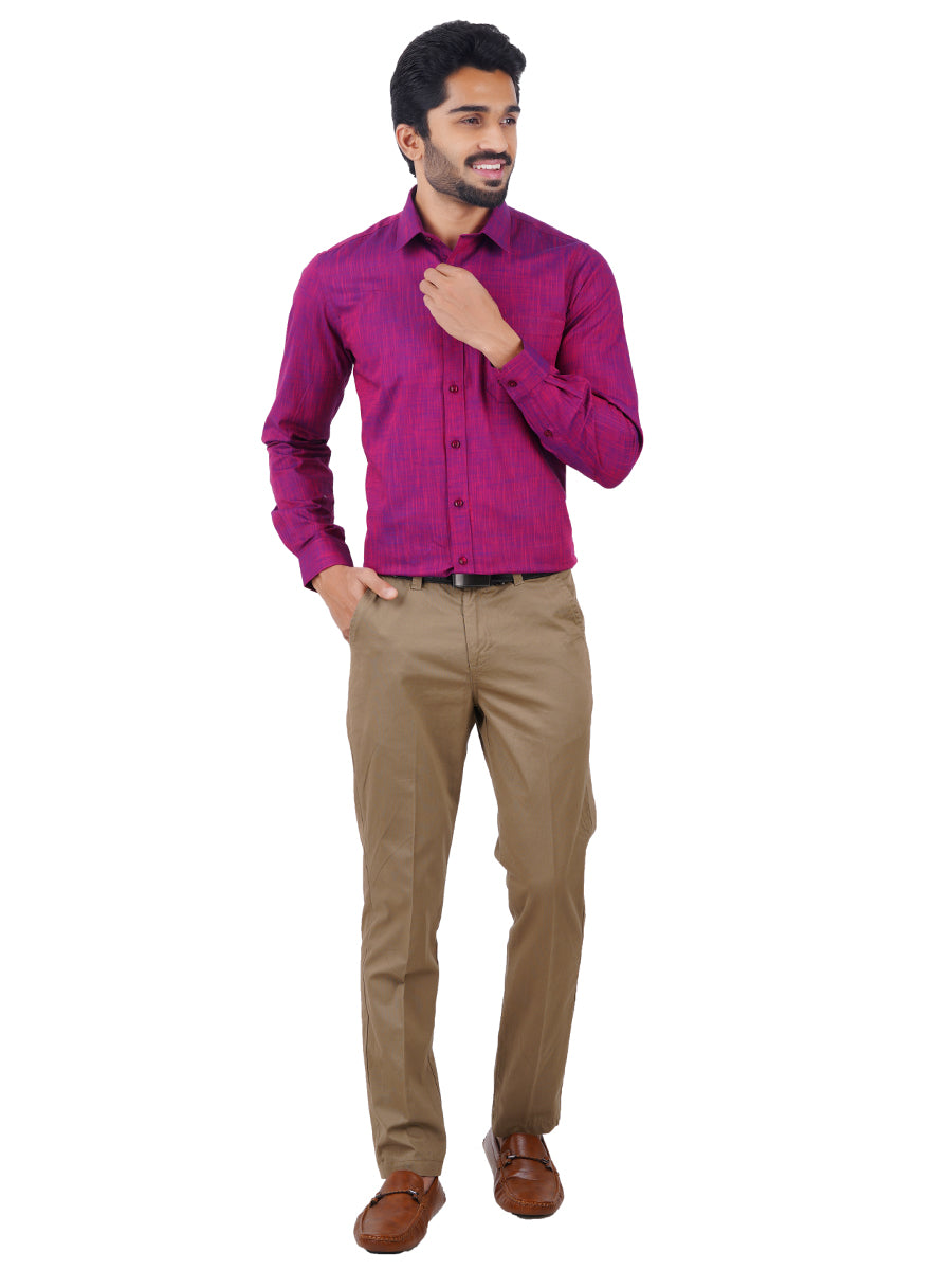 Mens Formal Shirt Full Sleeves Plus Size Purple CL2 GT4-Full view