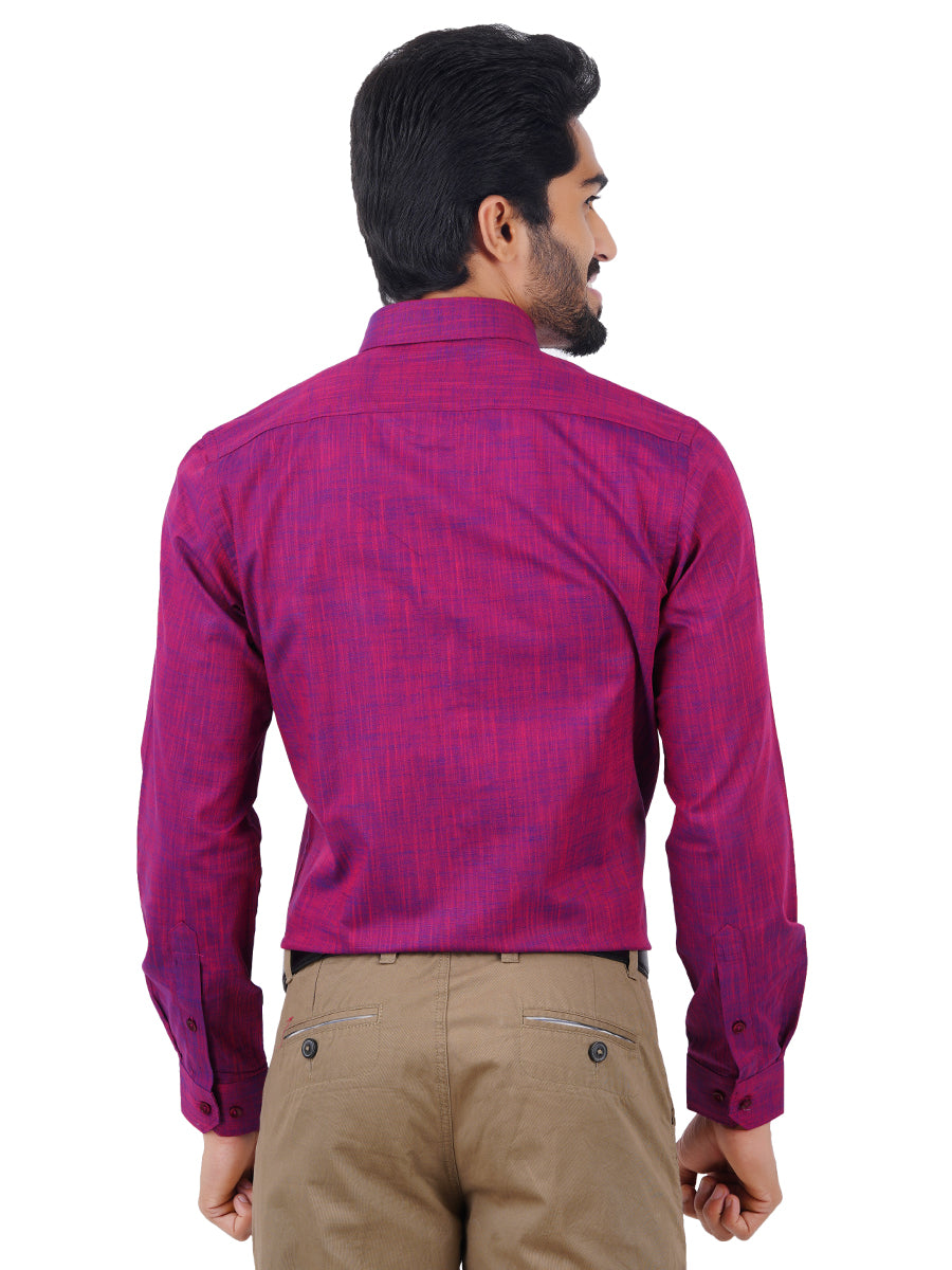 Mens Formal Shirt Full Sleeves Purple CL2 GT4-Back view