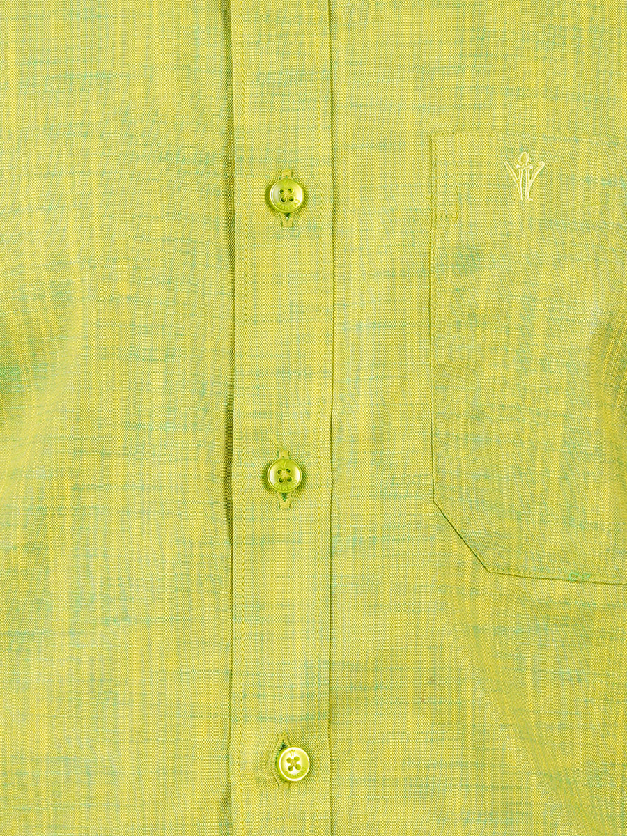 Mens Formal Shirt Half Sleeves Yellowish Green CL2 GT2-Zoom view