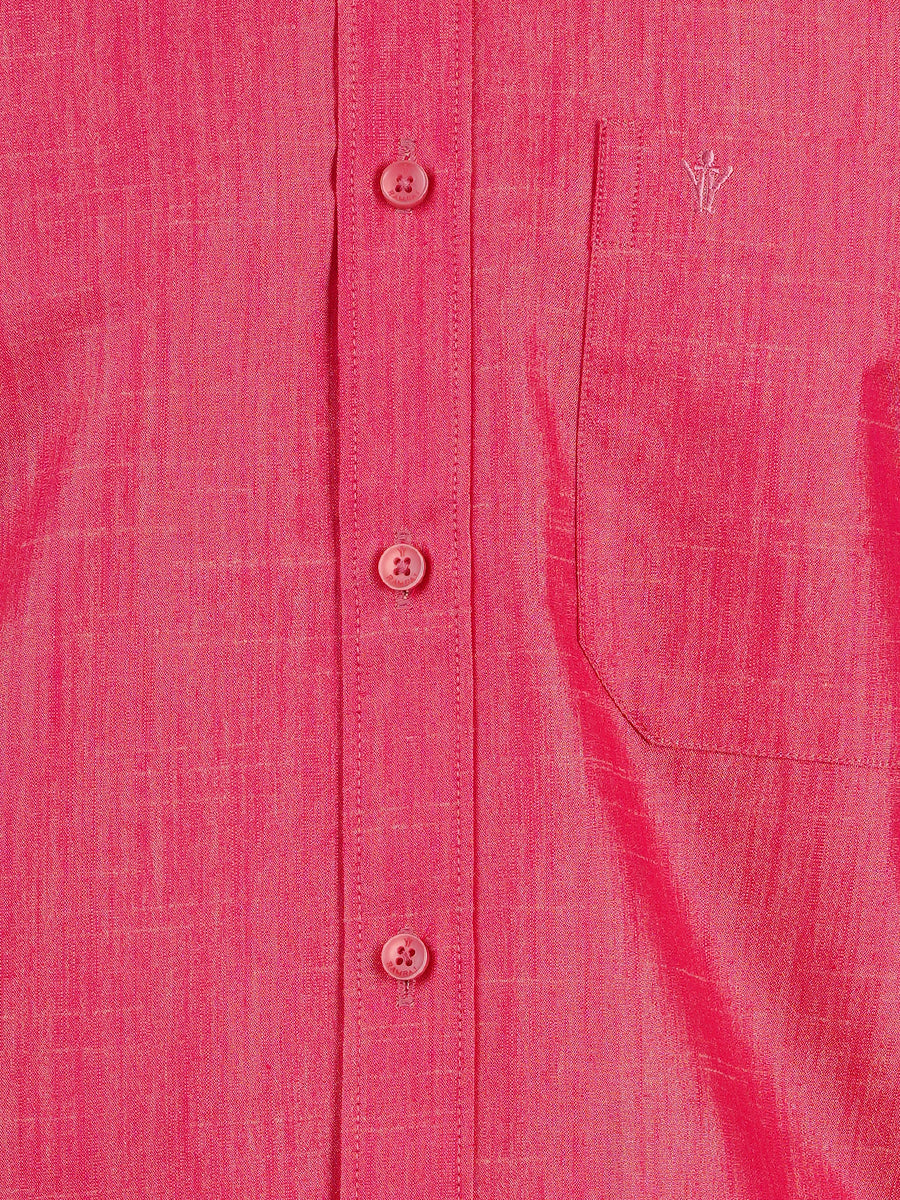 Mens Matching Jari Border Dhoti & Shirt Set Half Pink VB3-Zoom view